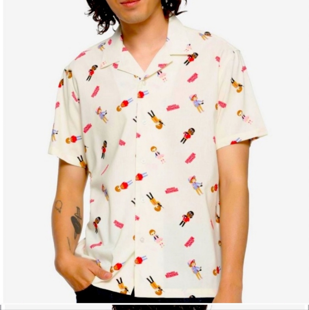 Stranger Things Button Down Shirt, Size M. Unisex